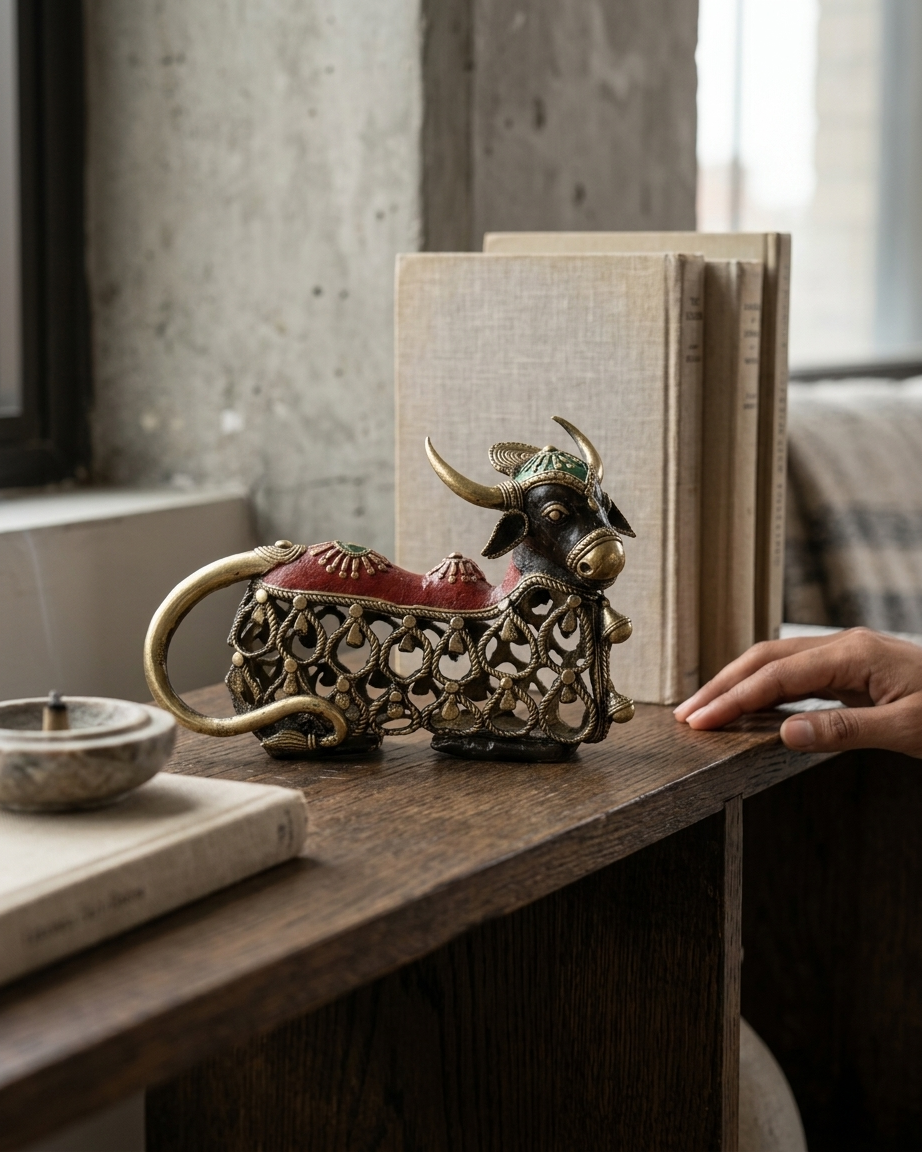 Nandi — Dhokra brass figurine